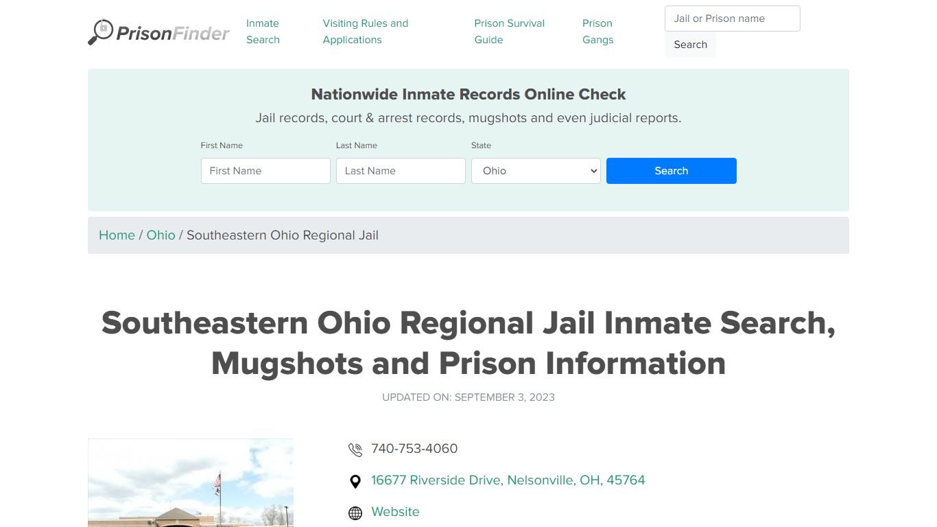 Southeastern Ohio Regional Jail Inmate Search, Visitation, Phone no ...